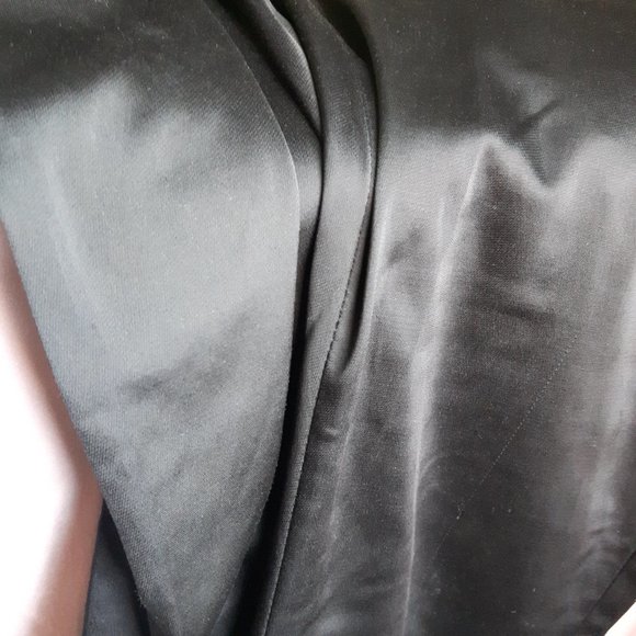 Black satin style tuxedo mid rise pants - Picture 2 of 5